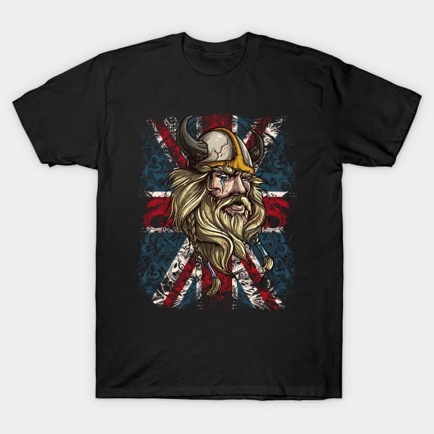 Viking Union Jack Flag T-Shirt by RadStar